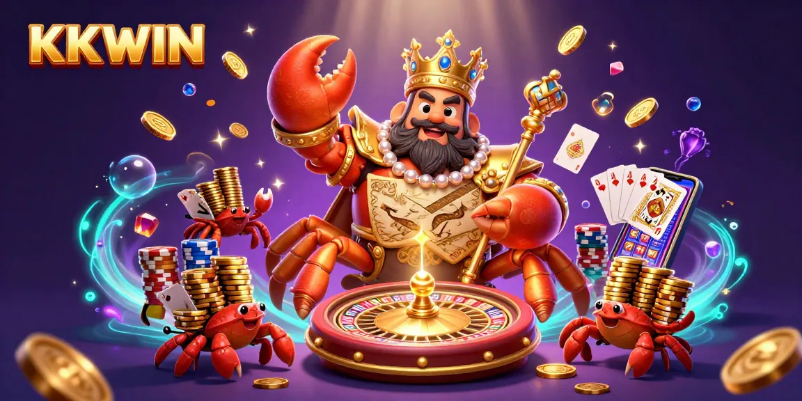 Experience KKWIN's magical underwater casino adventure with a golden crab and treasure!