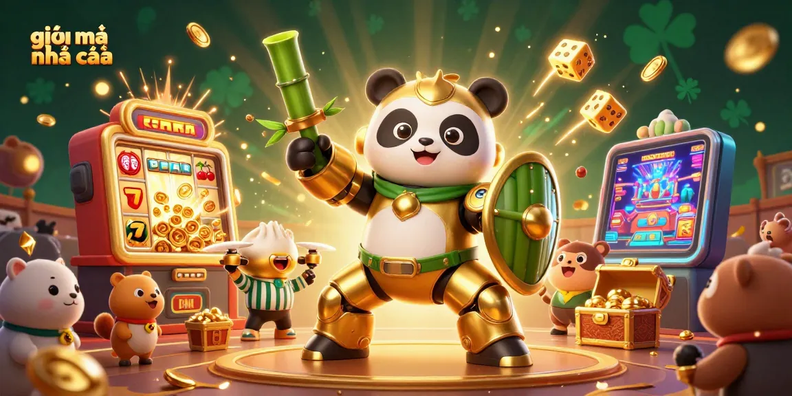 Experience giải mã nhà cái with a thrilling scene of a mech-suit panda and casino elements exploding with excitement.
