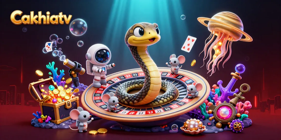 Cakhiatv brings excitement as astronaut mice bet on Saturn's roulette rings amidst a cosmic scene.