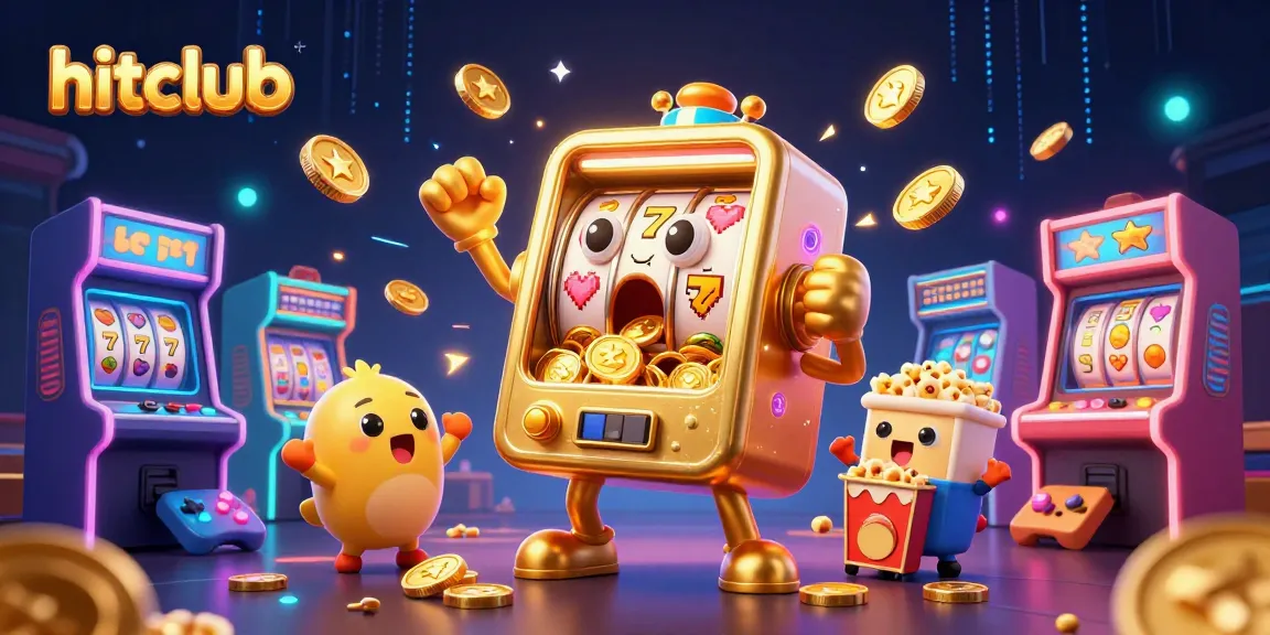 hitclub’s vibrant slot machine moments feature golden coins and cheering baby slots.
